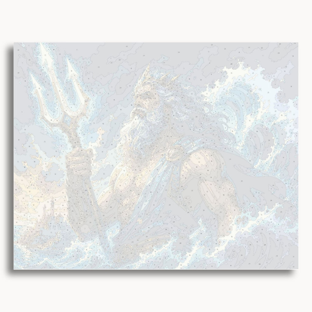 Numbered canvas preview for the Ocean King paint by numbers kit