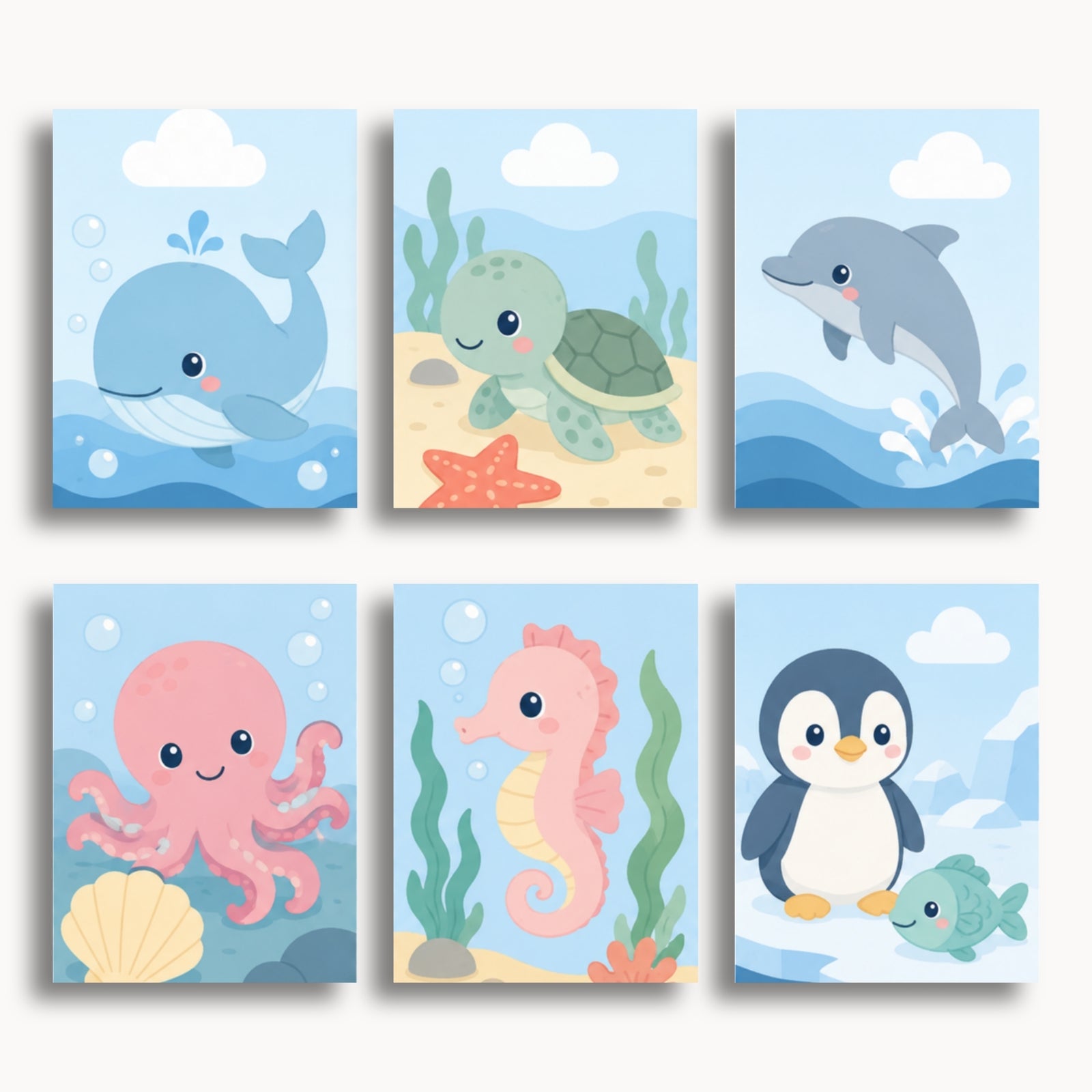 Cute Sea Animals Mini Paint By Numbers Set