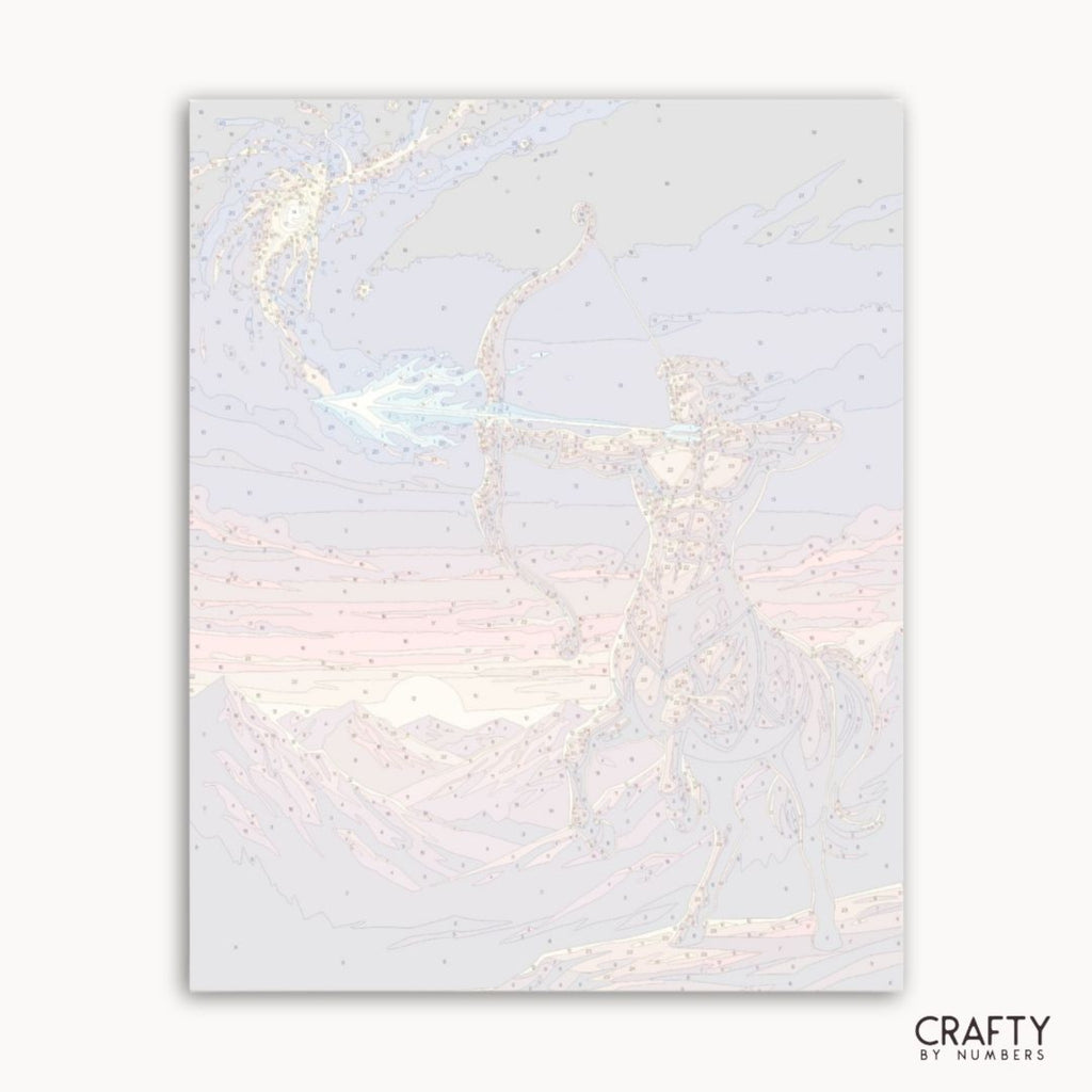 Numbered canvas preview for the Sagittarius Celestial Archer paint by numbers kit
