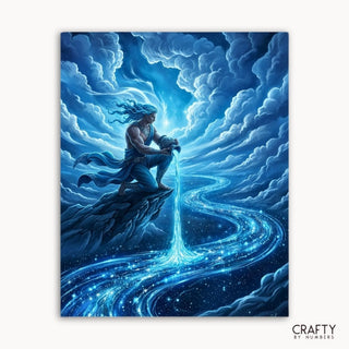 Aquarius Starlit Flow paint by numbers artwork on canvas