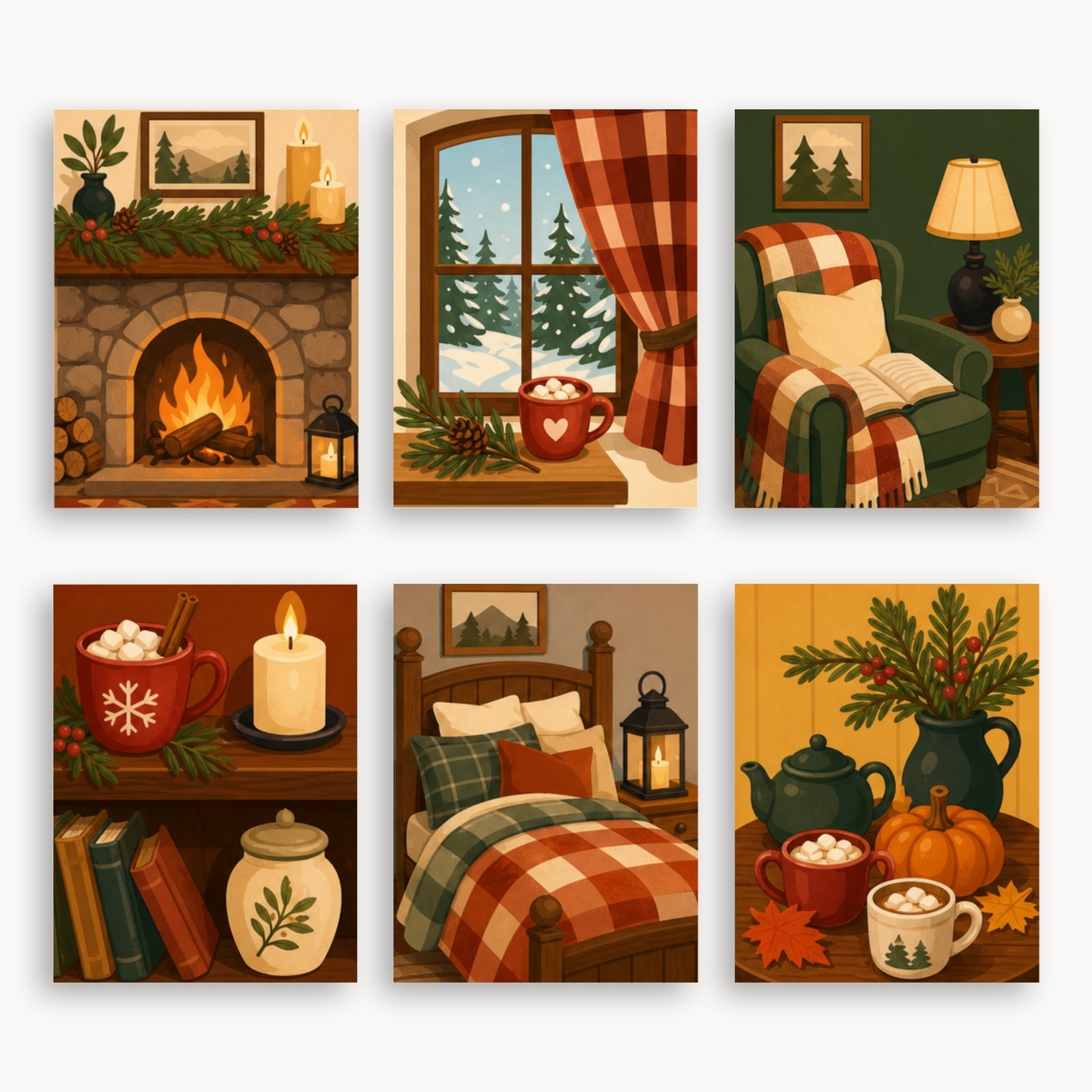 Cozy Christmas Cabin Mini Paint By Numbers Set