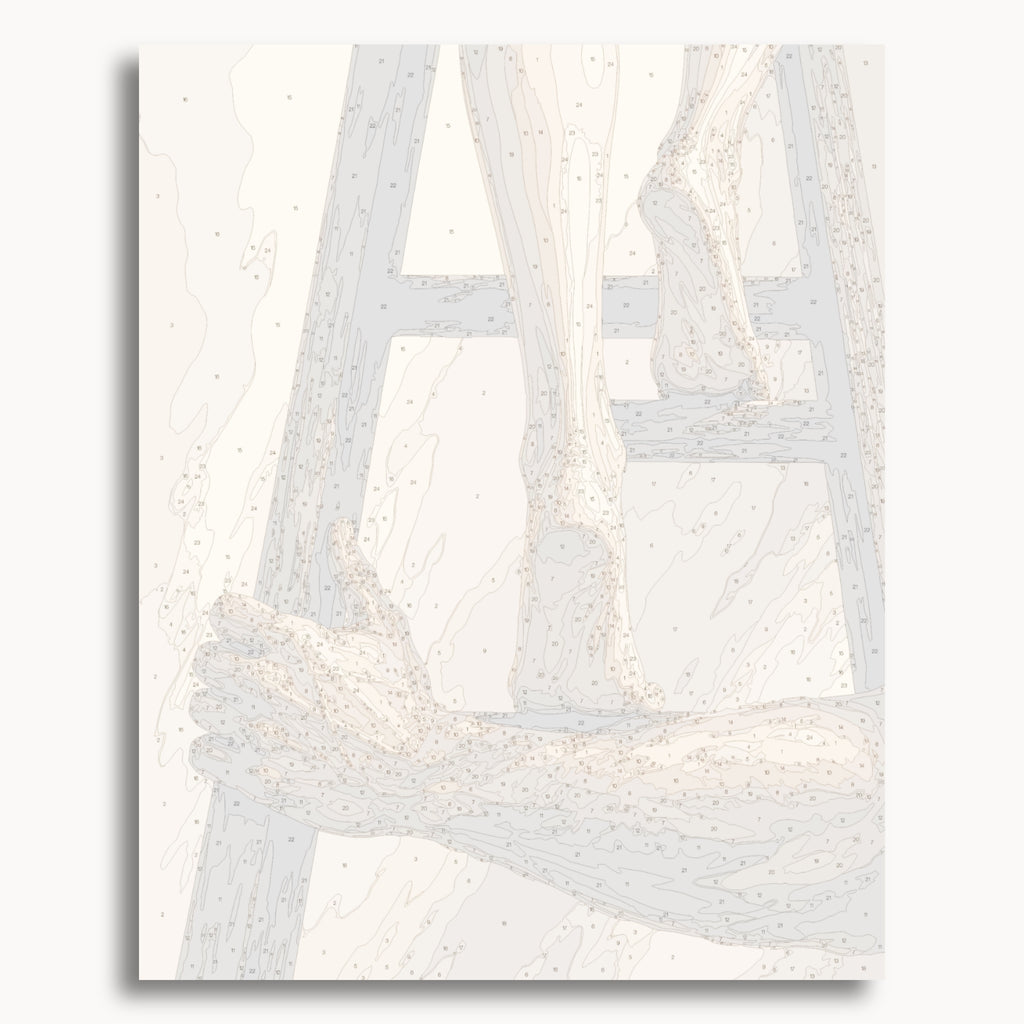 Numbered canvas preview for Climb to Me, showing outlined painting sections and color numbers.