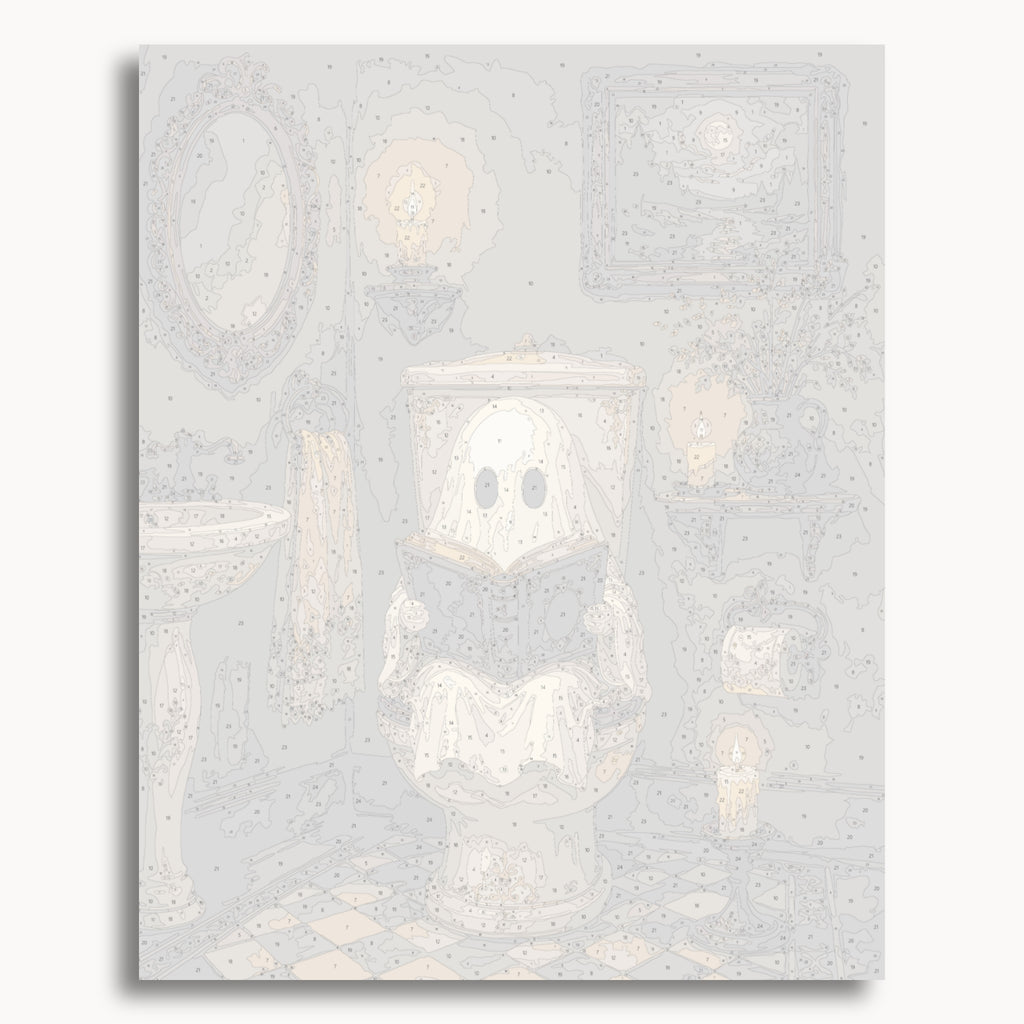 Numbered canvas preview for the Haunted Throne paint by numbers kit