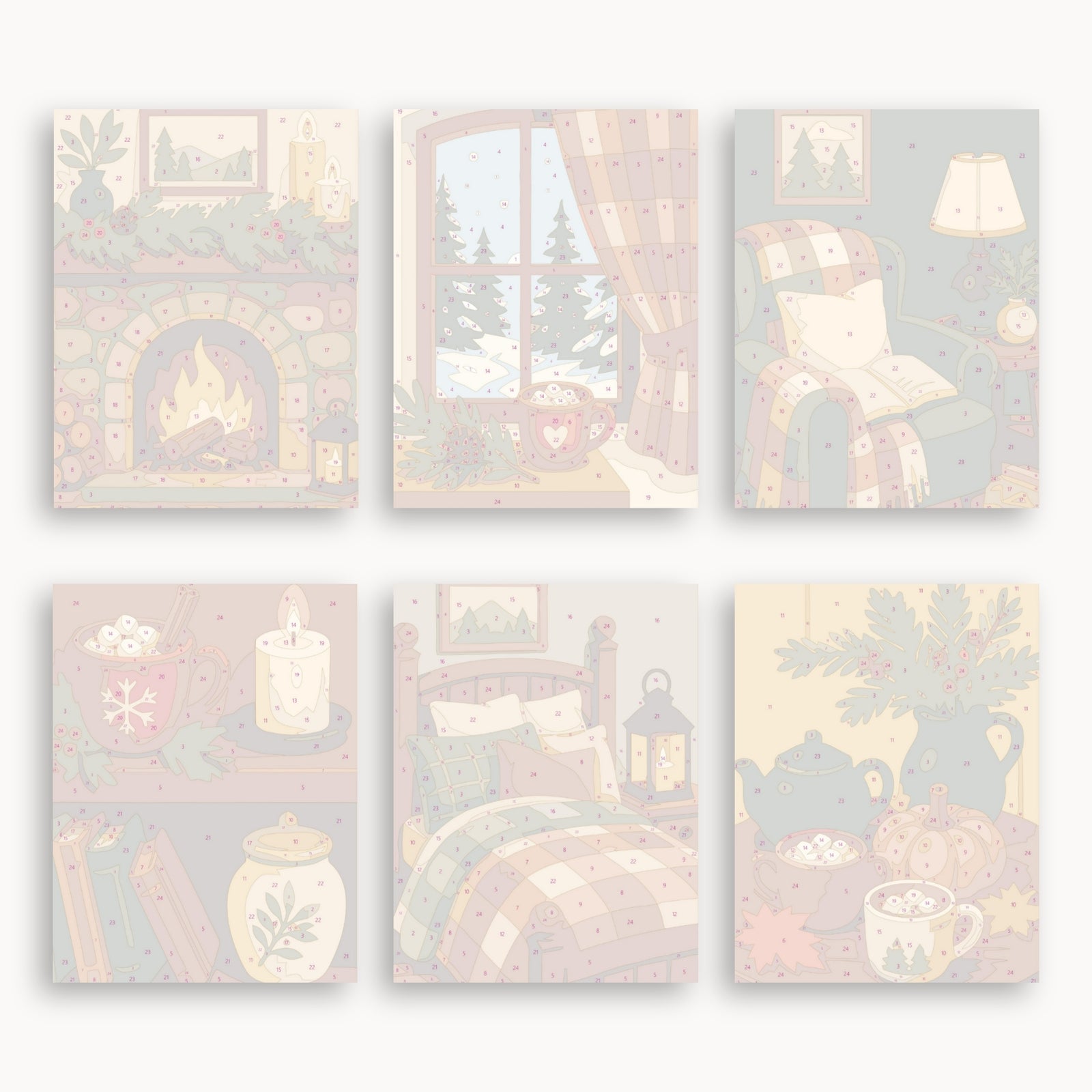 Cozy Christmas Cabin Mini Paint By Numbers Set