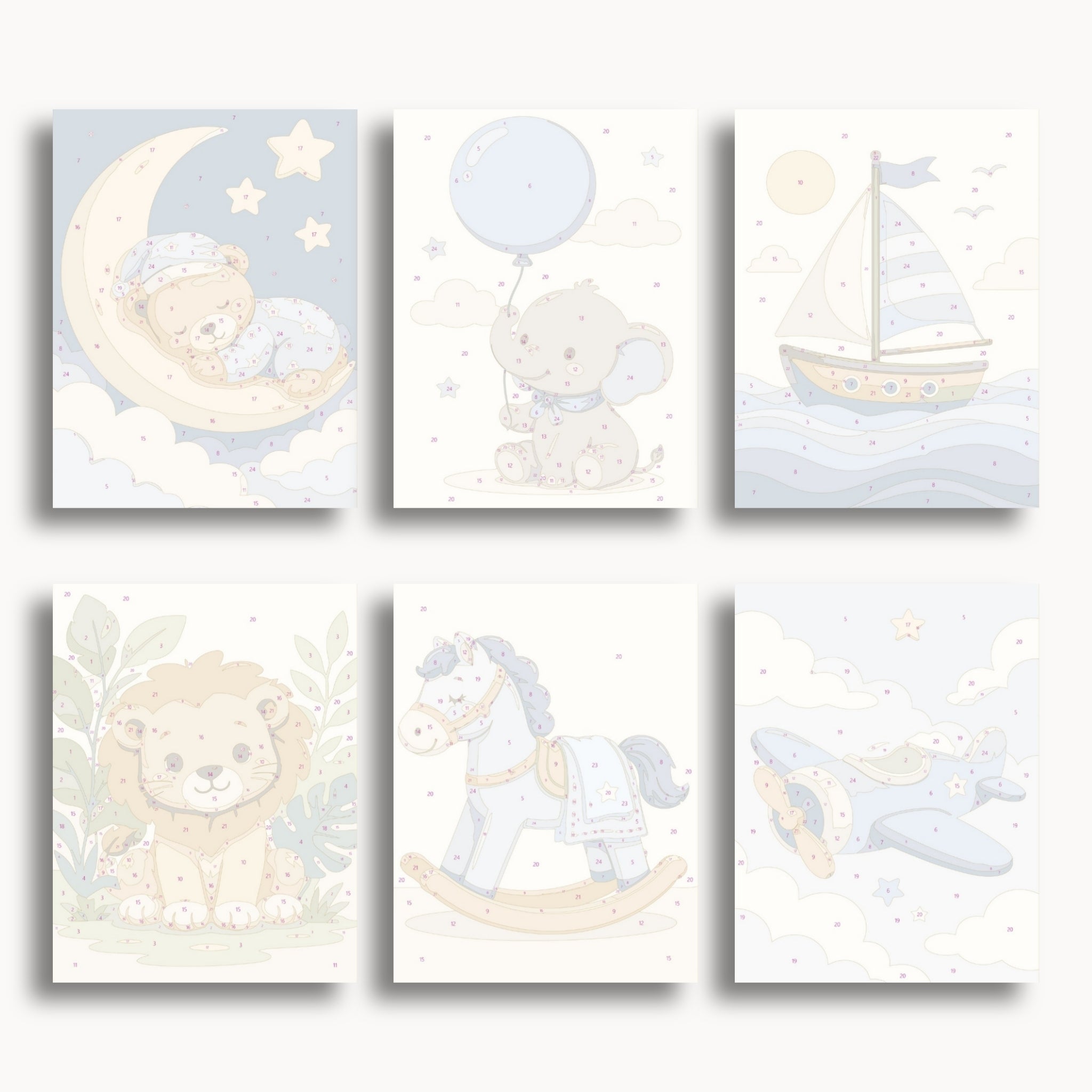 Acebo moderno – Juego de 6 mini pinturas por números