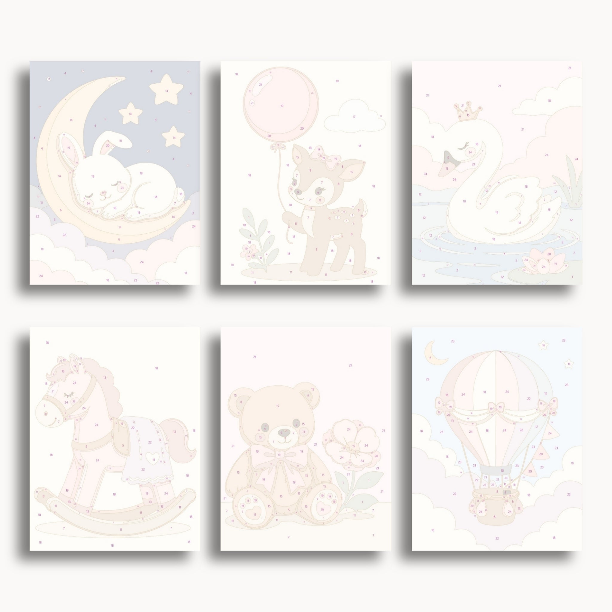 Acebo moderno – Juego de 6 mini pinturas por números