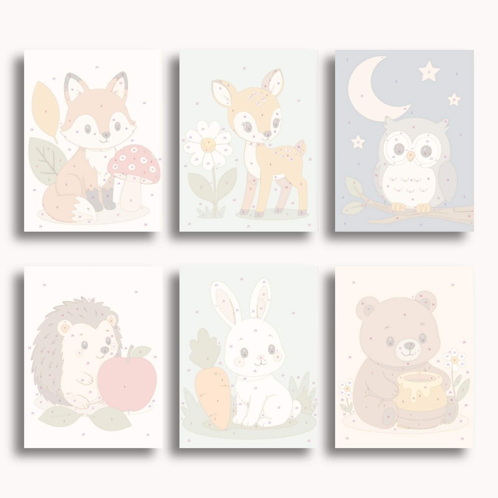 Woodland Animals Mini Paint By Numbers Set