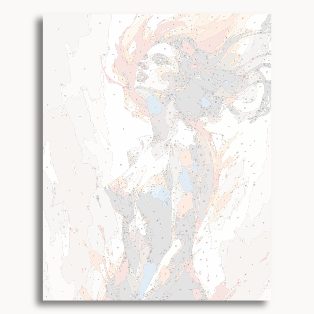 Numbered canvas preview for Wild Desire, showing outlined painting sections and color numbers.