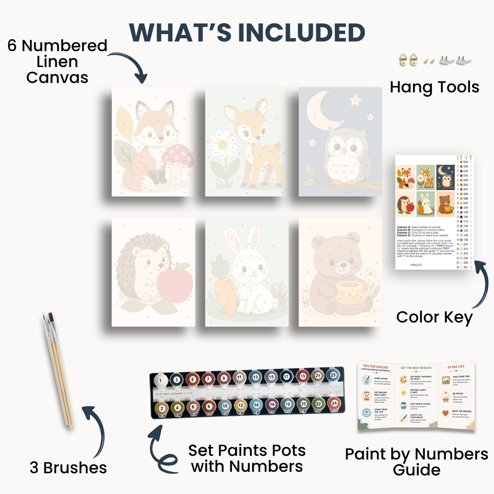 Woodland Animals Mini Paint By Numbers Set