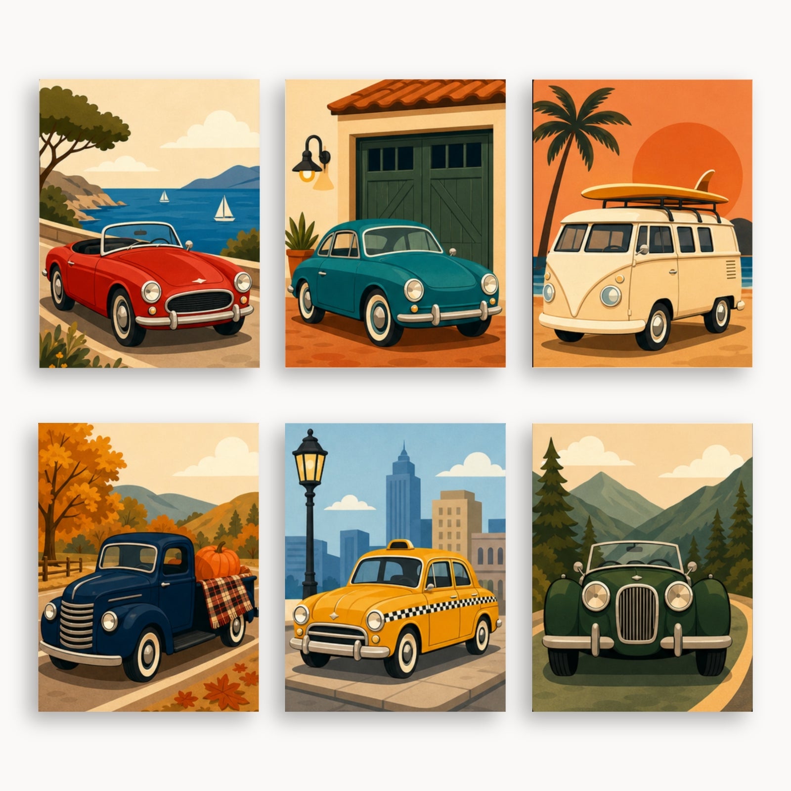 Mini-Malen-nach-Zahlen-Set „Oldtimer“.