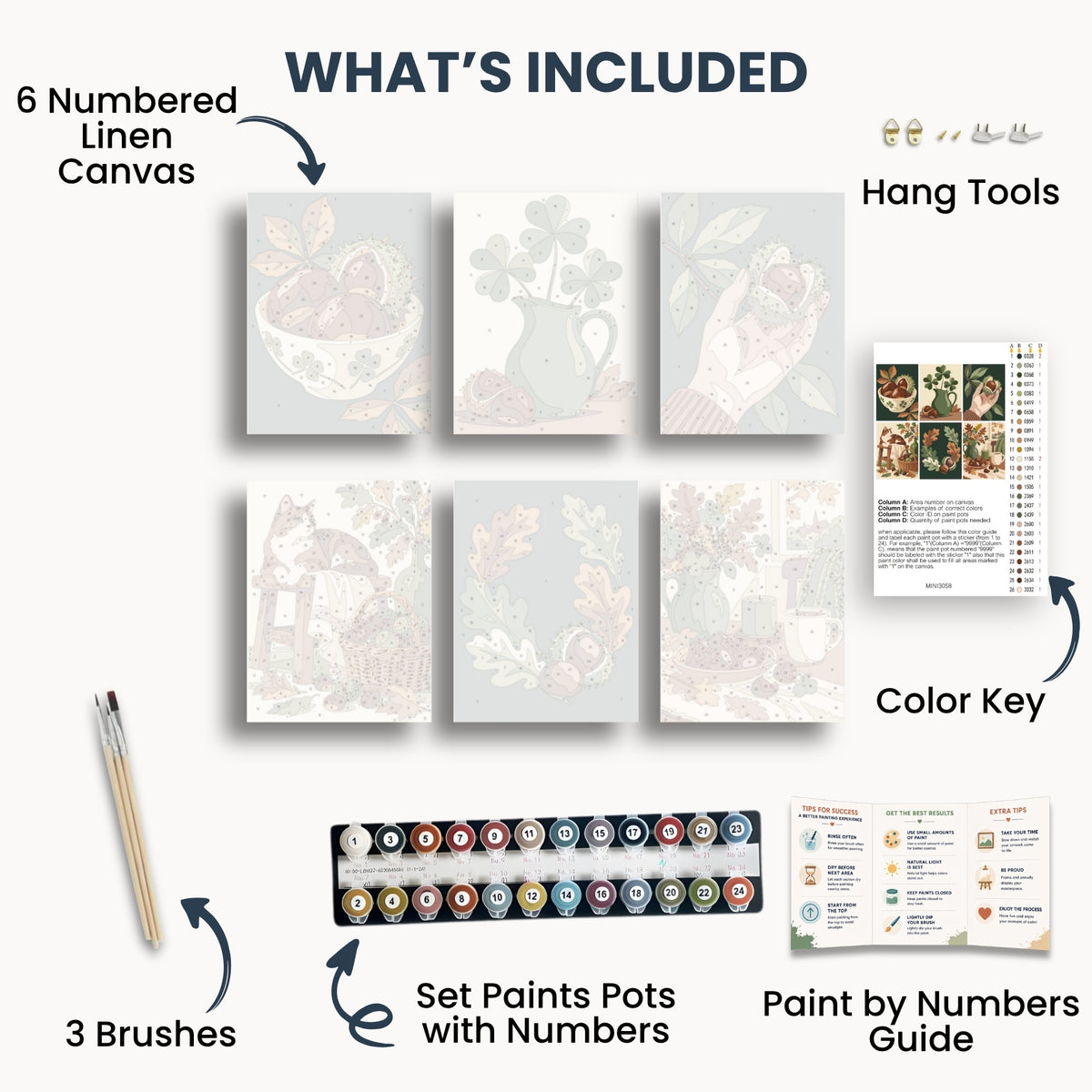 Ensemble de mini peinture par numéros Ginkgo Automne