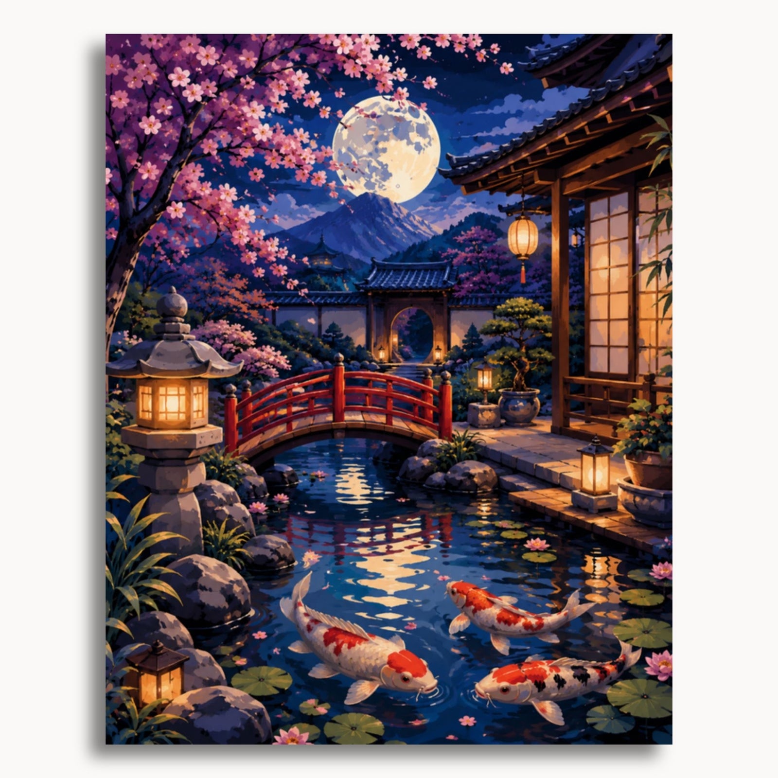 Moonlit Koi Garden