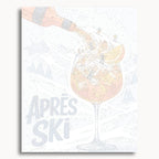 Numbered canvas preview for Après Ski Cocktail, showing outlined painting sections and color numbers.