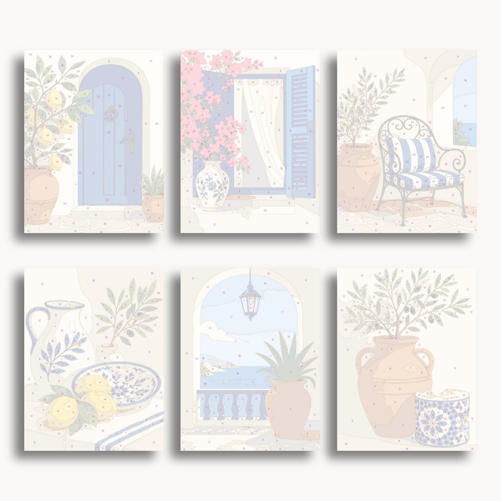 Mediterranean Villa Mini Paint By Numbers Set
