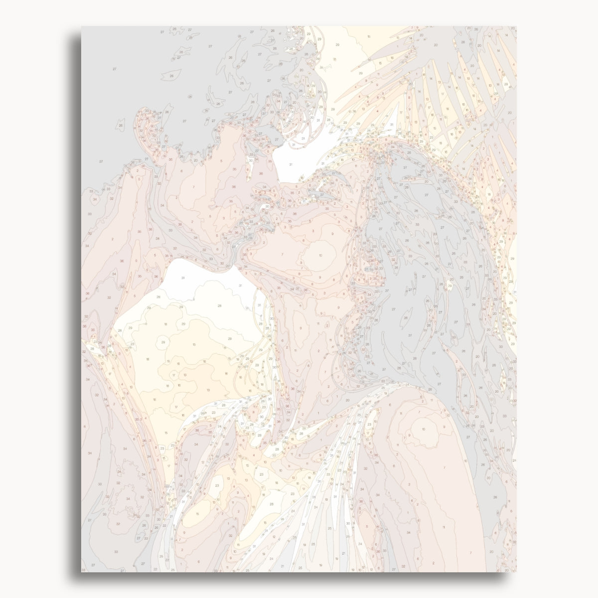 Numbered canvas preview for Taste of You, showing outlined painting sections and color numbers.