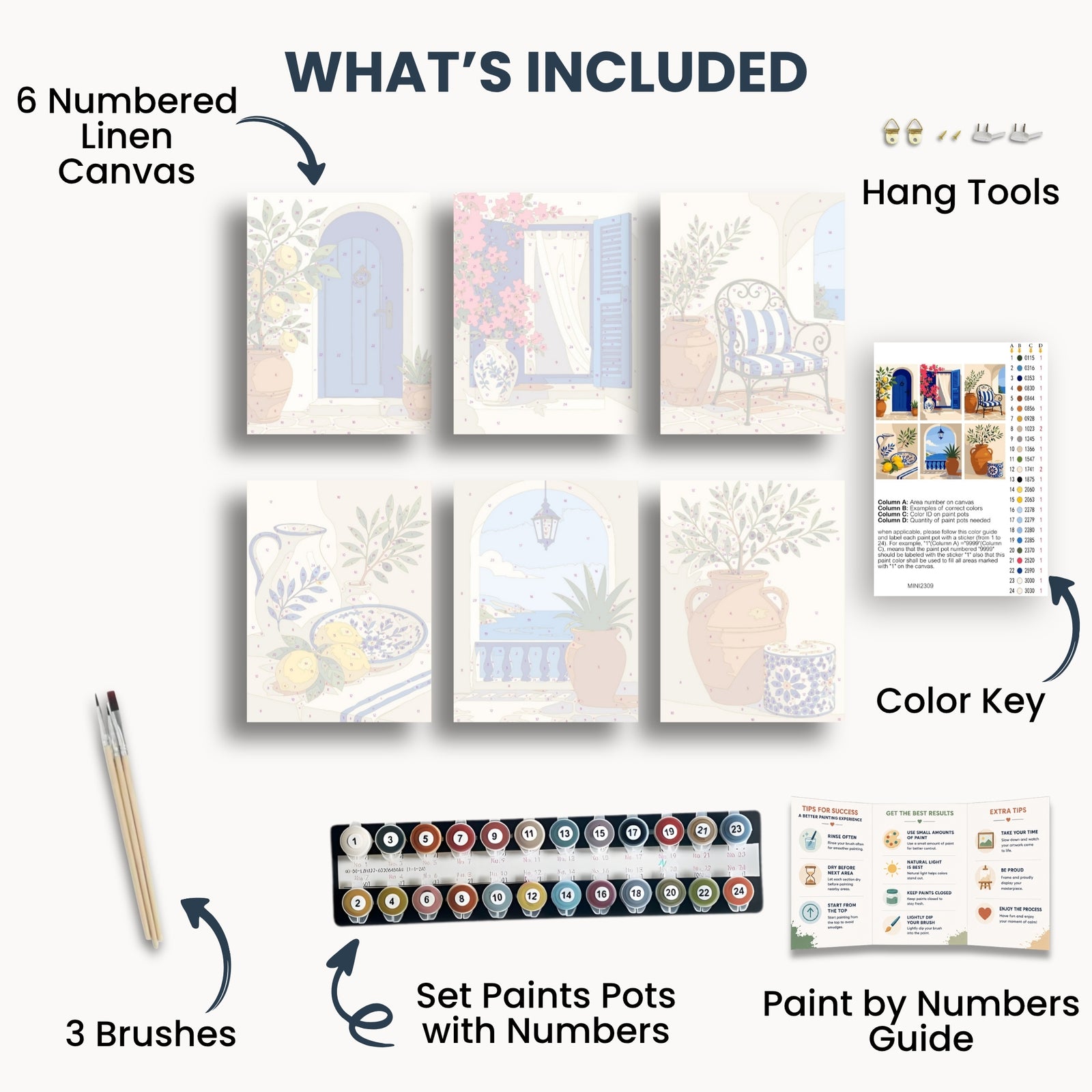 Mediterranean Villa Mini Paint By Numbers Set