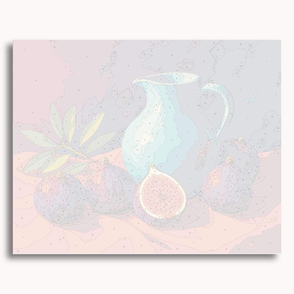 Numbered canvas preview for the Figs And Pitcher paint by numbers kit