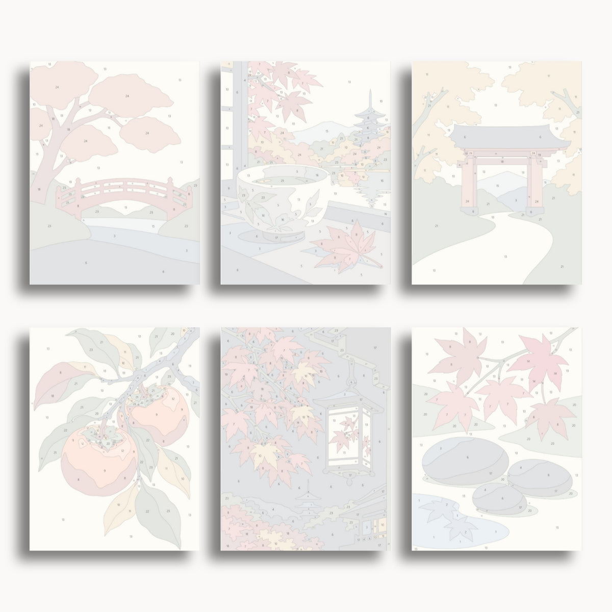 Ensemble de mini peinture par numéros Ginkgo Automne