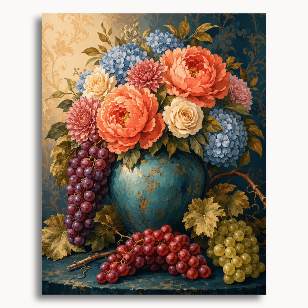 Peonies And Grapes