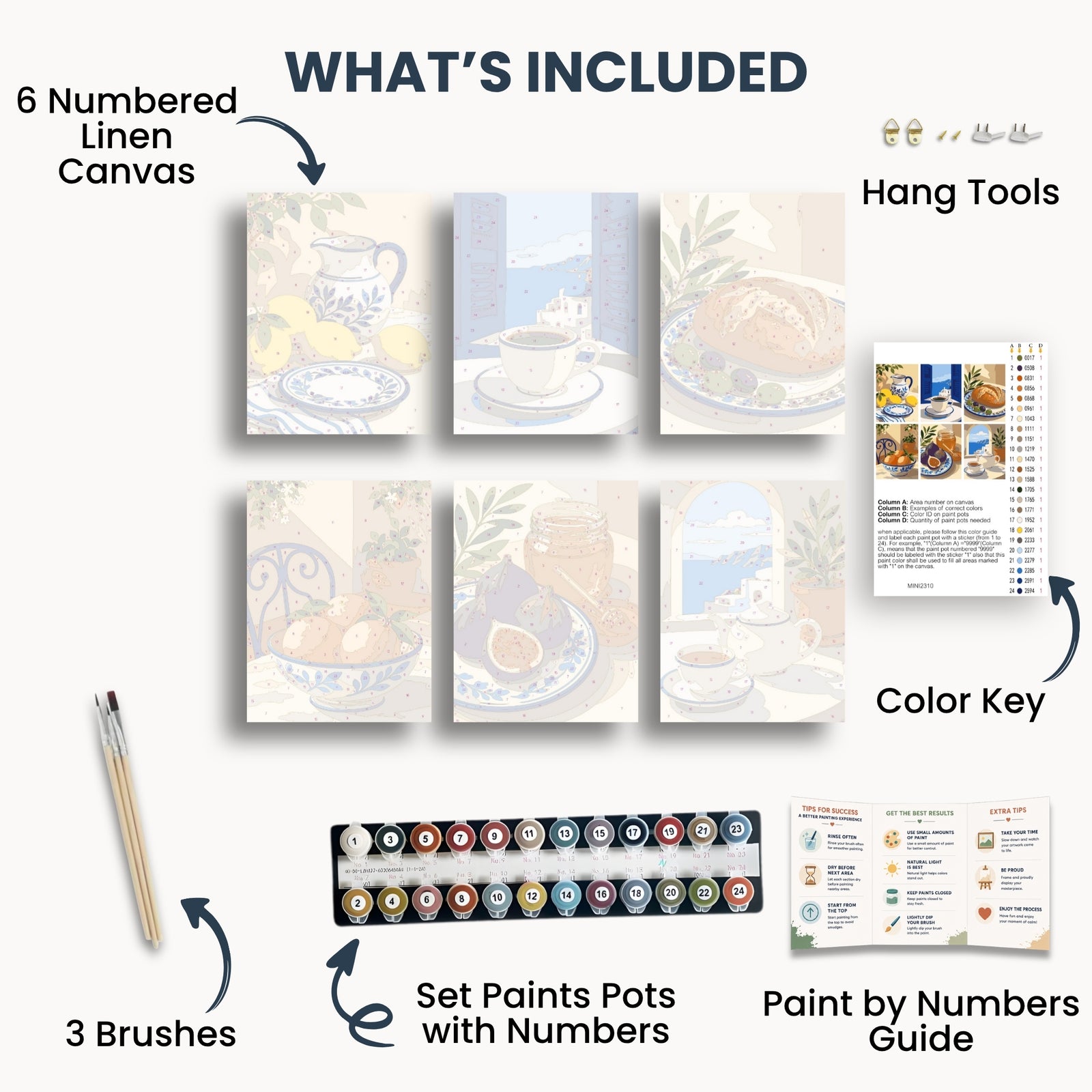 Mediterranean Kitchen Mini Paint By Numbers Set