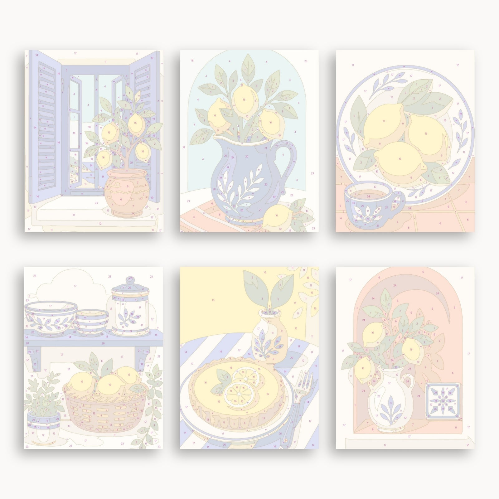Mediterranean Lemons Mini Paint By Numbers Set