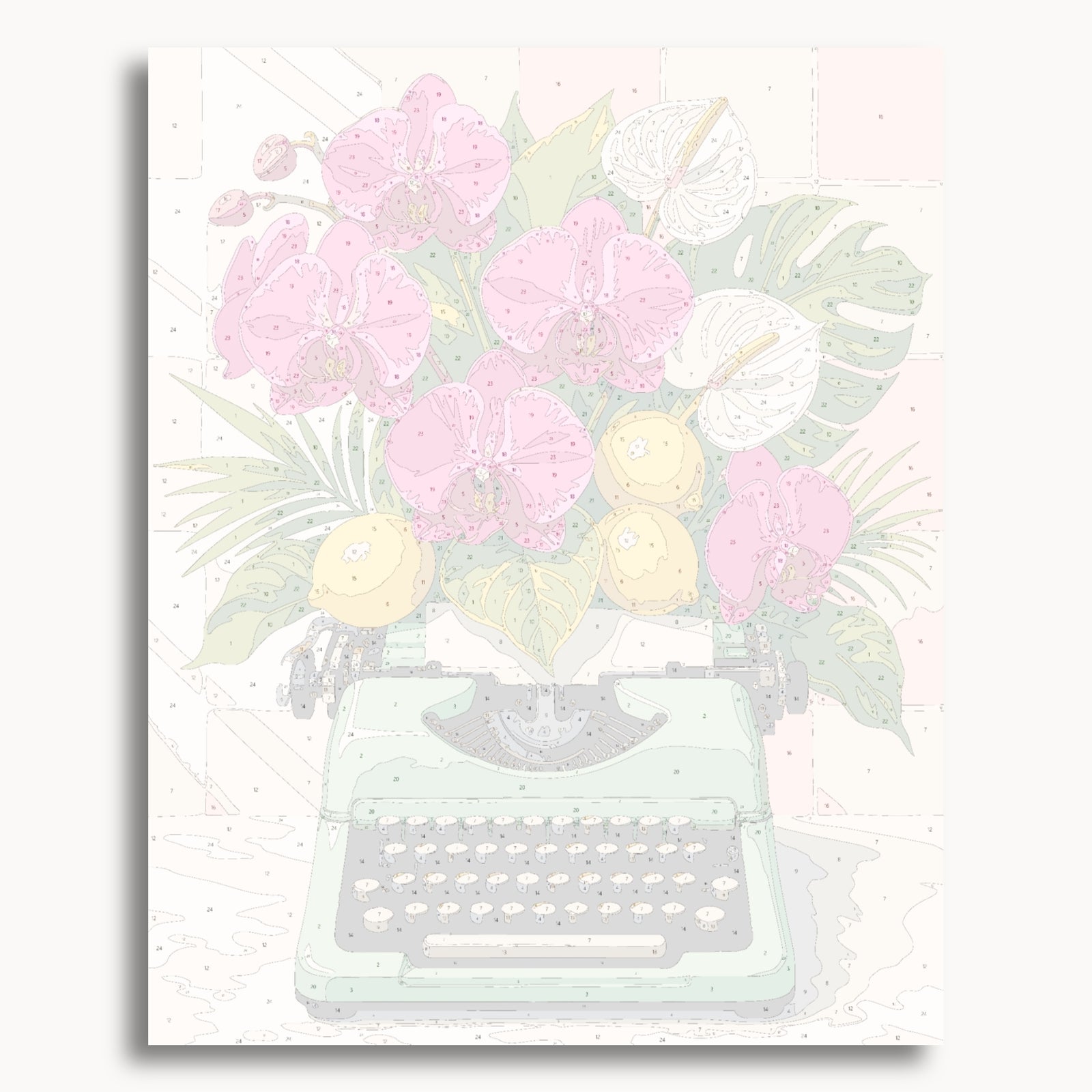 Machine à écrire florale
