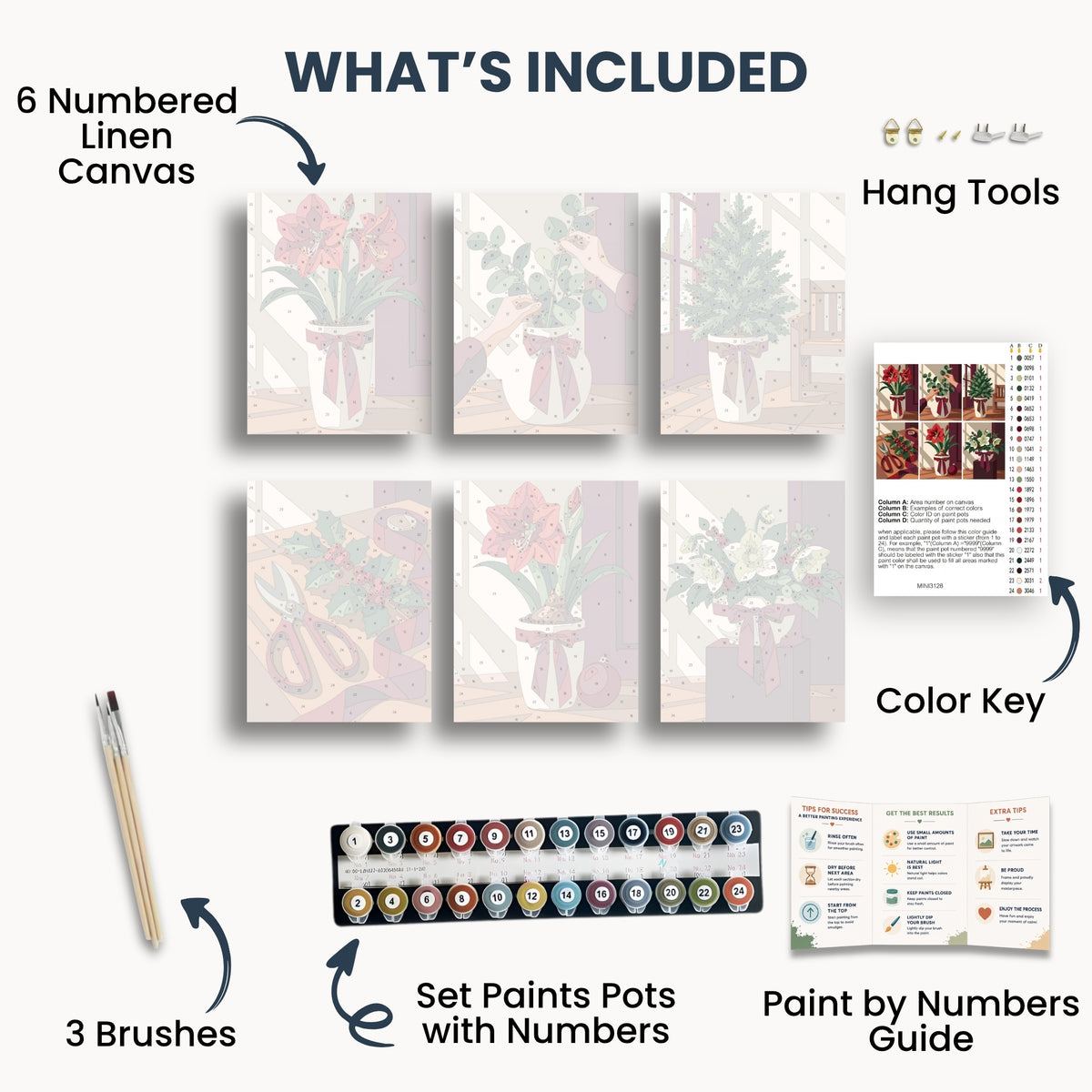 Fleurs de Noël | 6 mini-kits