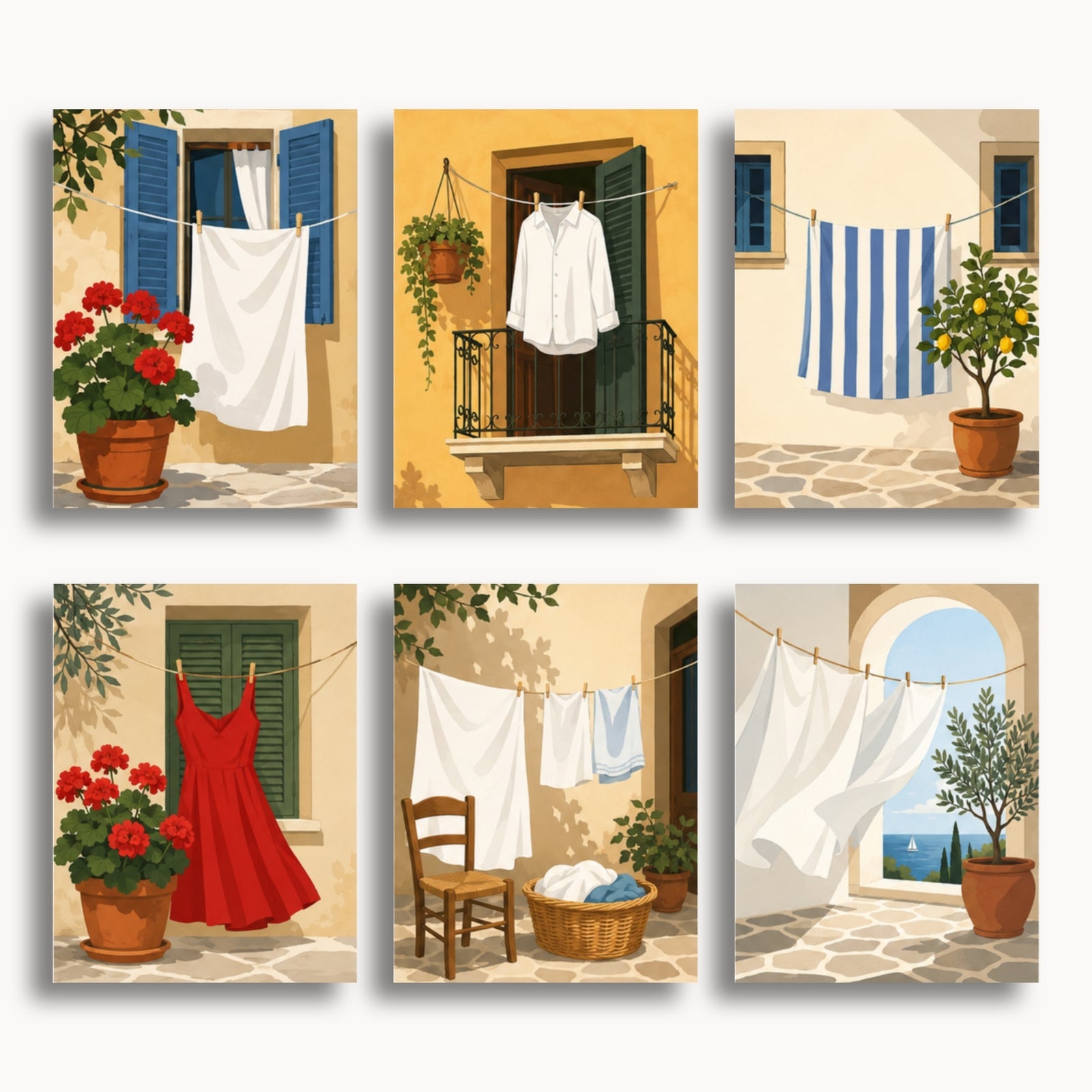 Mediterranean Laundry Mini Paint By Numbers Set