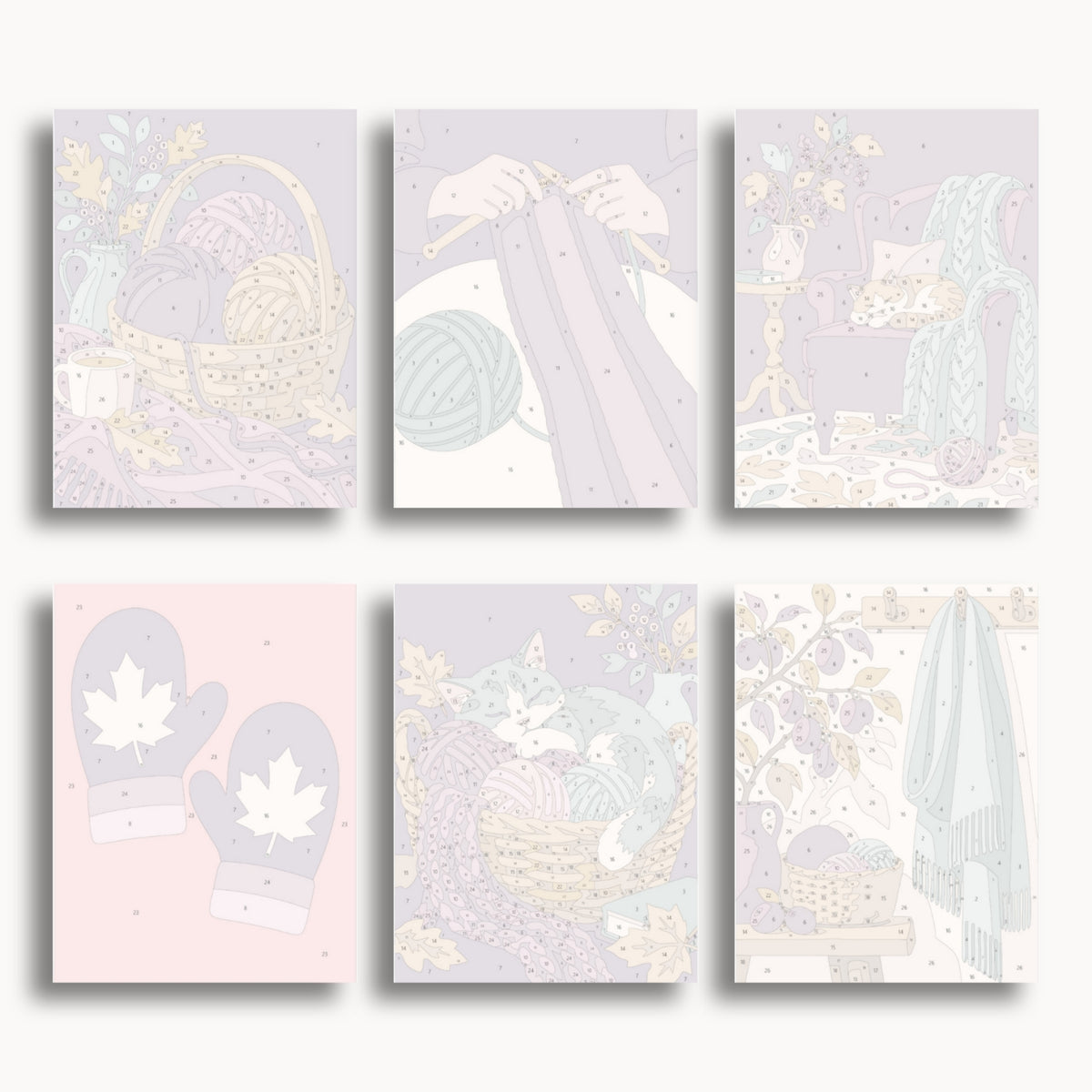 Cozy Knitting Cats | 6 Mini Kits
