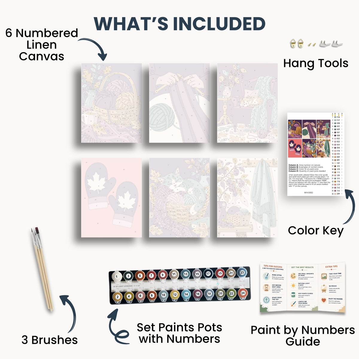 Ensemble de mini peinture par numéros Ginkgo Automne
