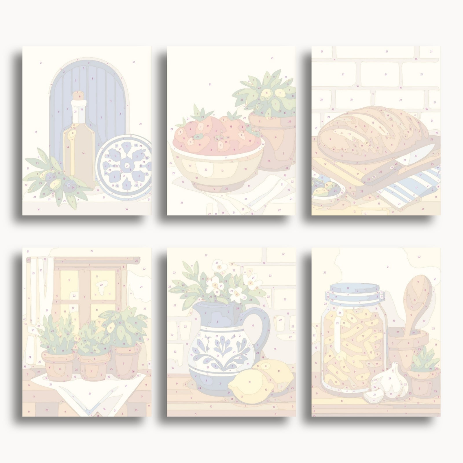 Mediterranean Pantry Mini Paint By Numbers Set