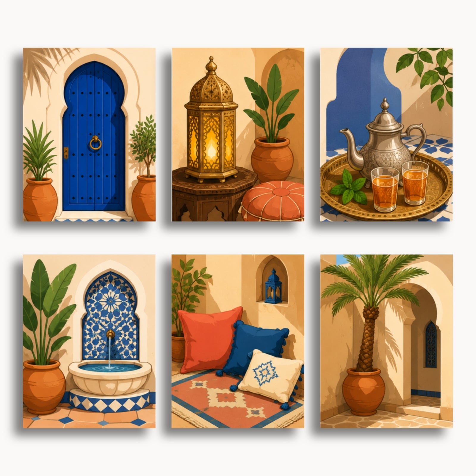 Moroccan Courtyard Mini Paint By Numbers Set