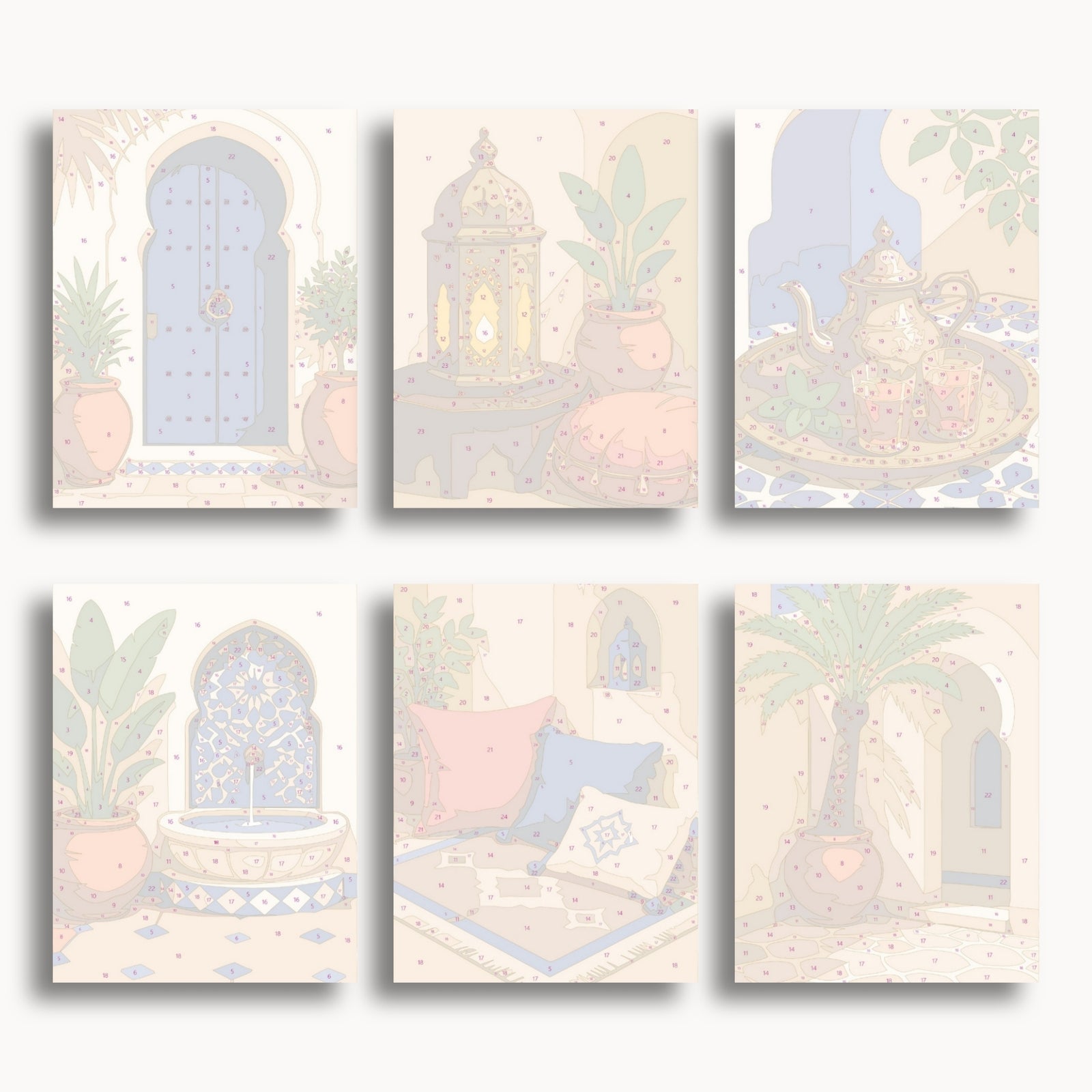 Moroccan Courtyard Mini Paint By Numbers Set