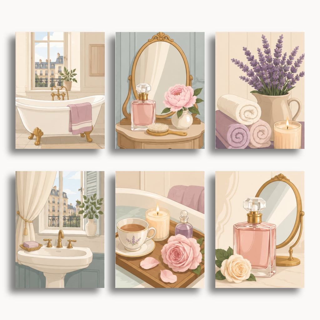 Luxury Spa mini paint by numbers set with six finished designs