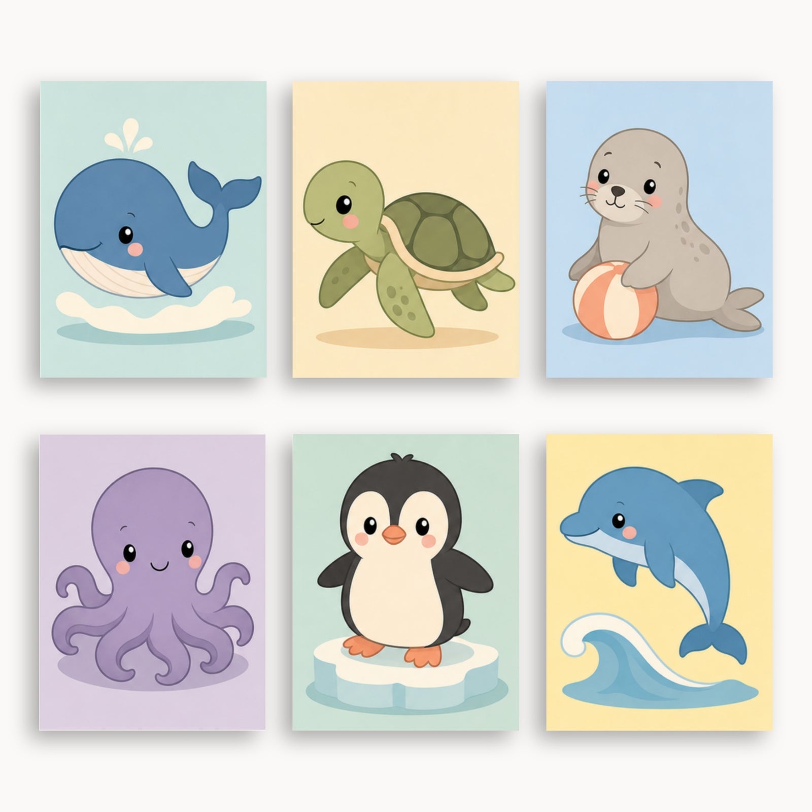 Ocean Animals Mini Paint By Numbers Set