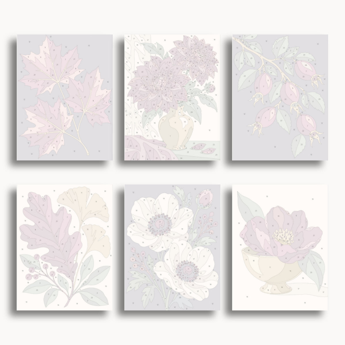 Ensemble de mini peinture par numéros Ginkgo Automne