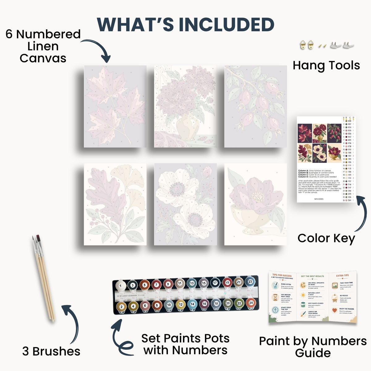 Ensemble de mini peinture par numéros Ginkgo Automne