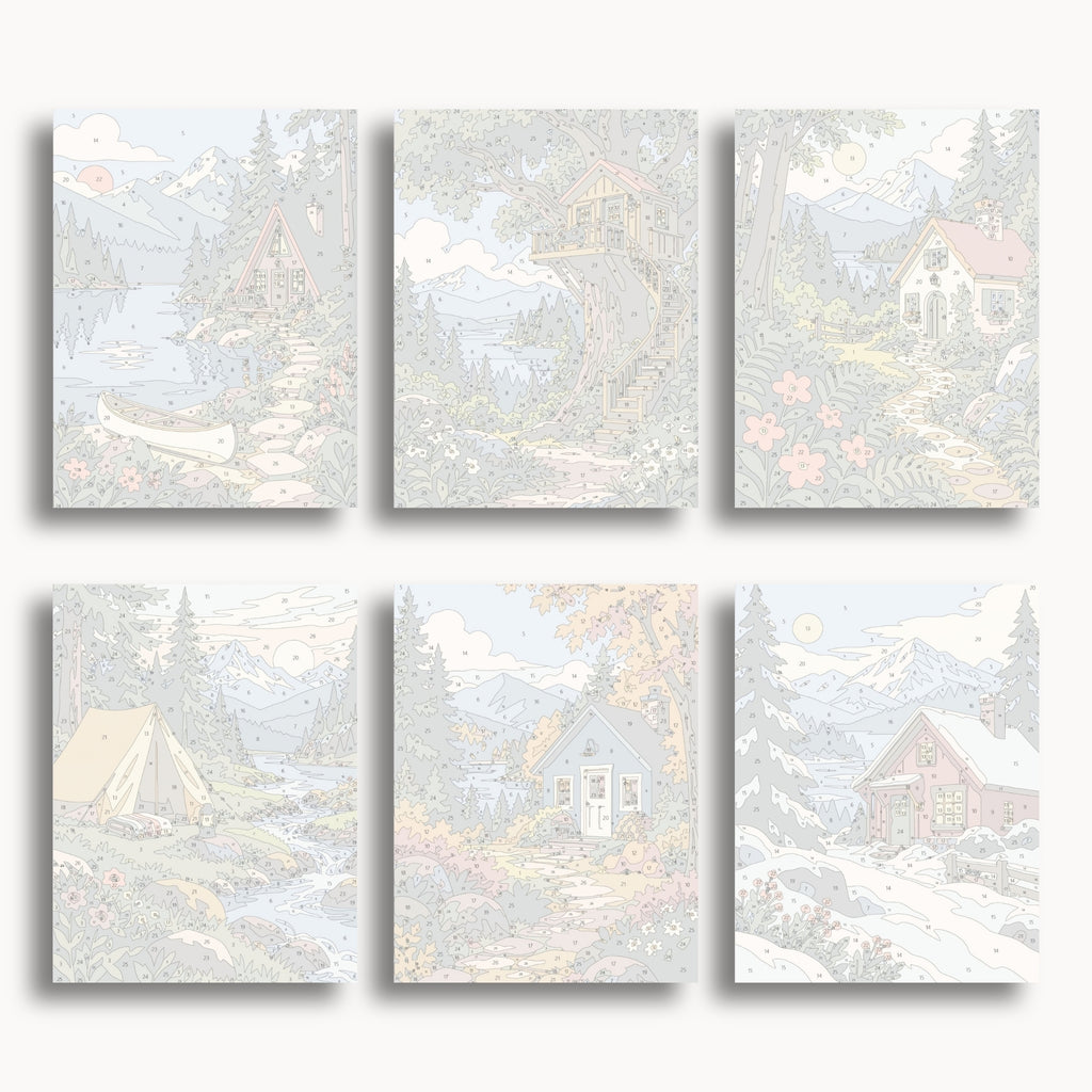 Mountain Cabins | 6 Mini Kits