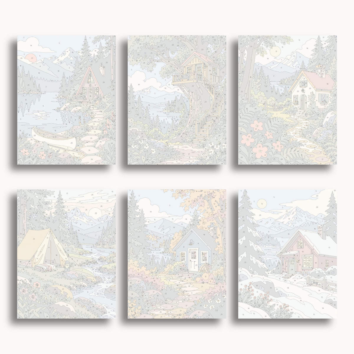 Mountain Cabins | 6 Mini Kits