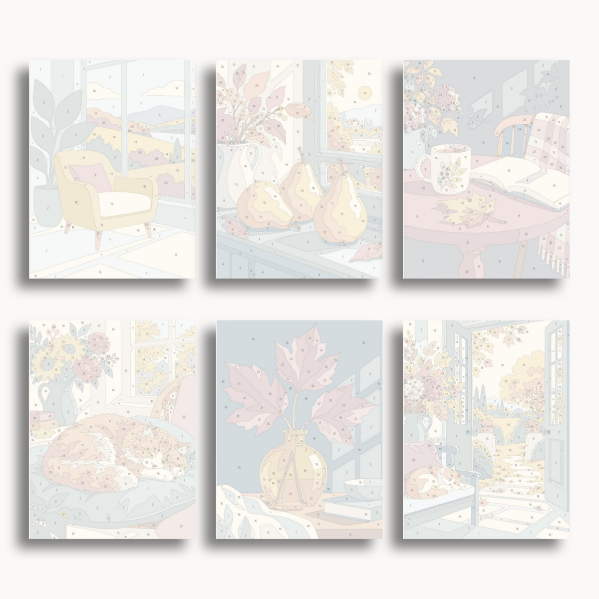 Ensemble de mini peinture par numéros Ginkgo Automne