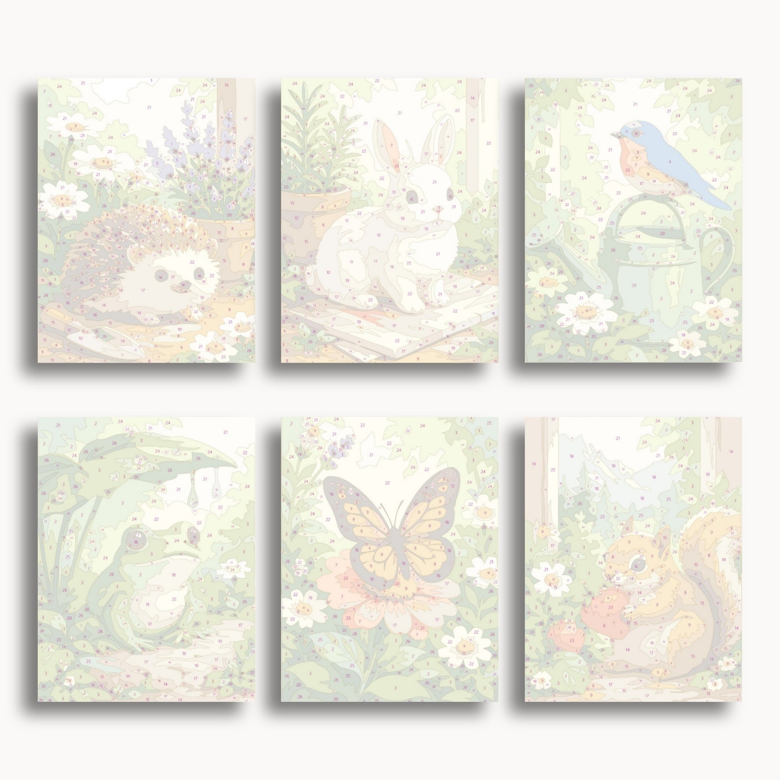 Garden Animals Mini Paint By Numbers Set