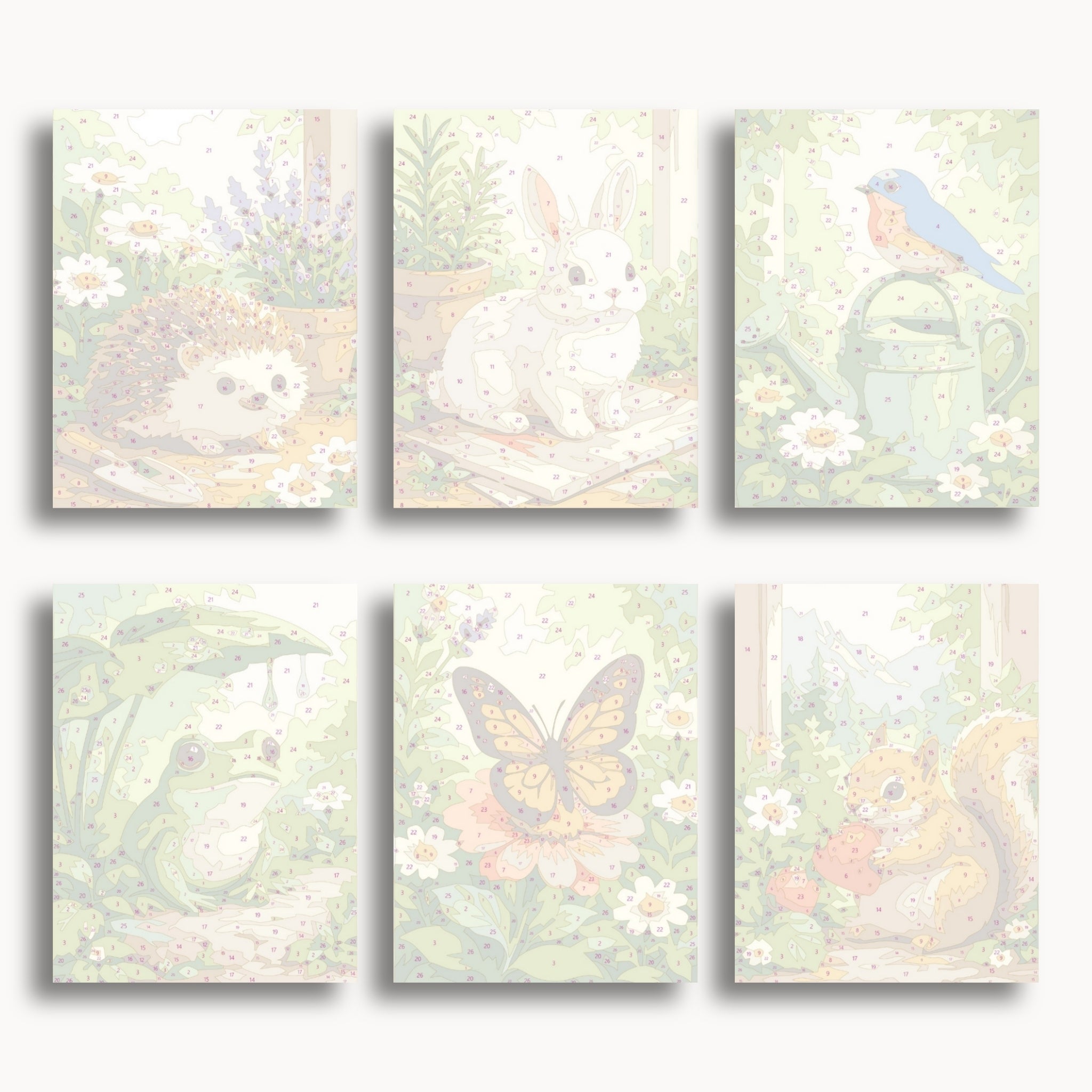 Acebo moderno – Juego de 6 mini pinturas por números