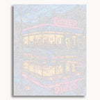 Numbered canvas preview for Neon Diner, showing outlined painting sections and color numbers.