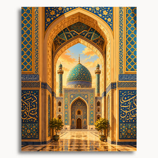 Blue Mosque paint by numbers artwork on canvas