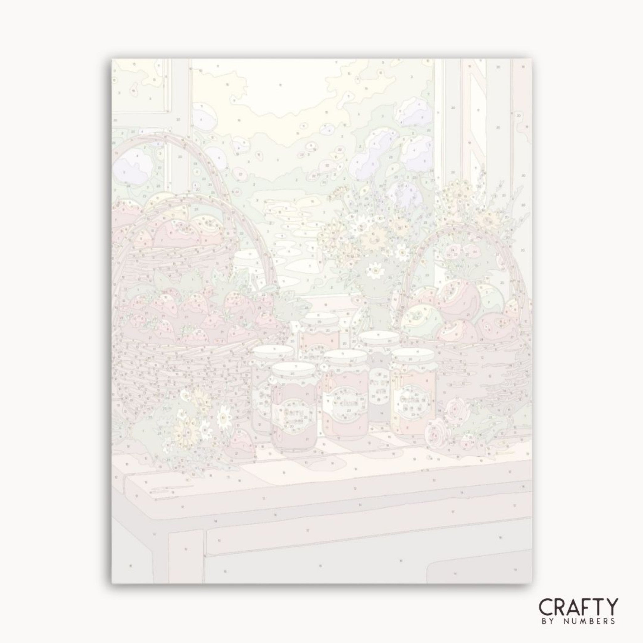 White paper with a subtle pattern on a white background, branded 'Crafty by Numbers'.