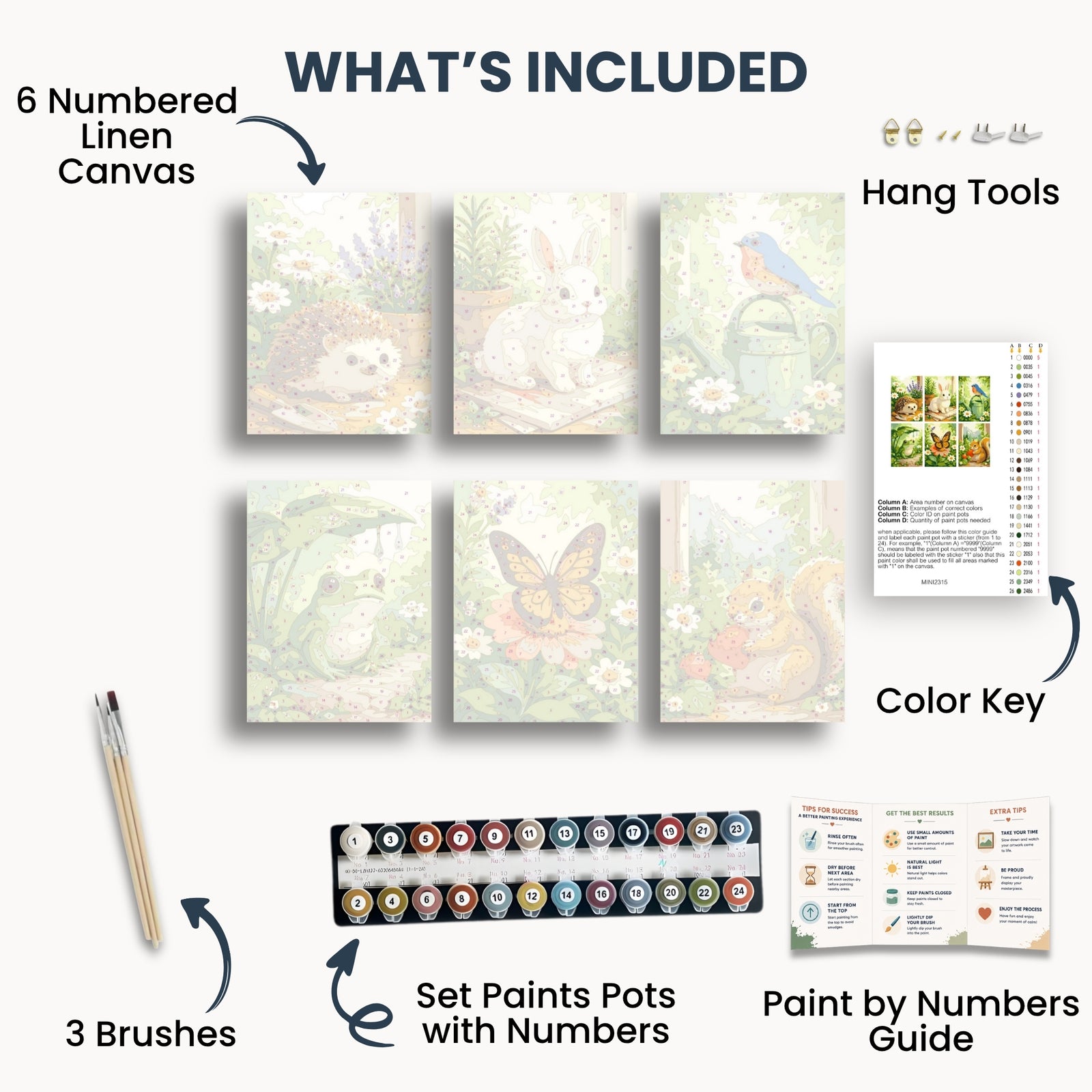 Garden Animals Mini Paint By Numbers Set