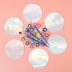 Dreamy scenery paint by numbers set, easy DIY wall art project for adults and teens.