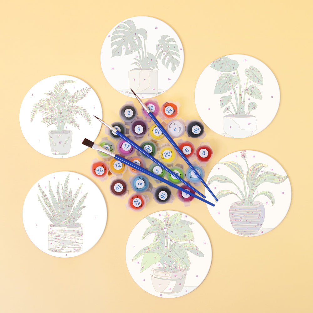 Paint by numbers canvas with a colorful blooming garden scene