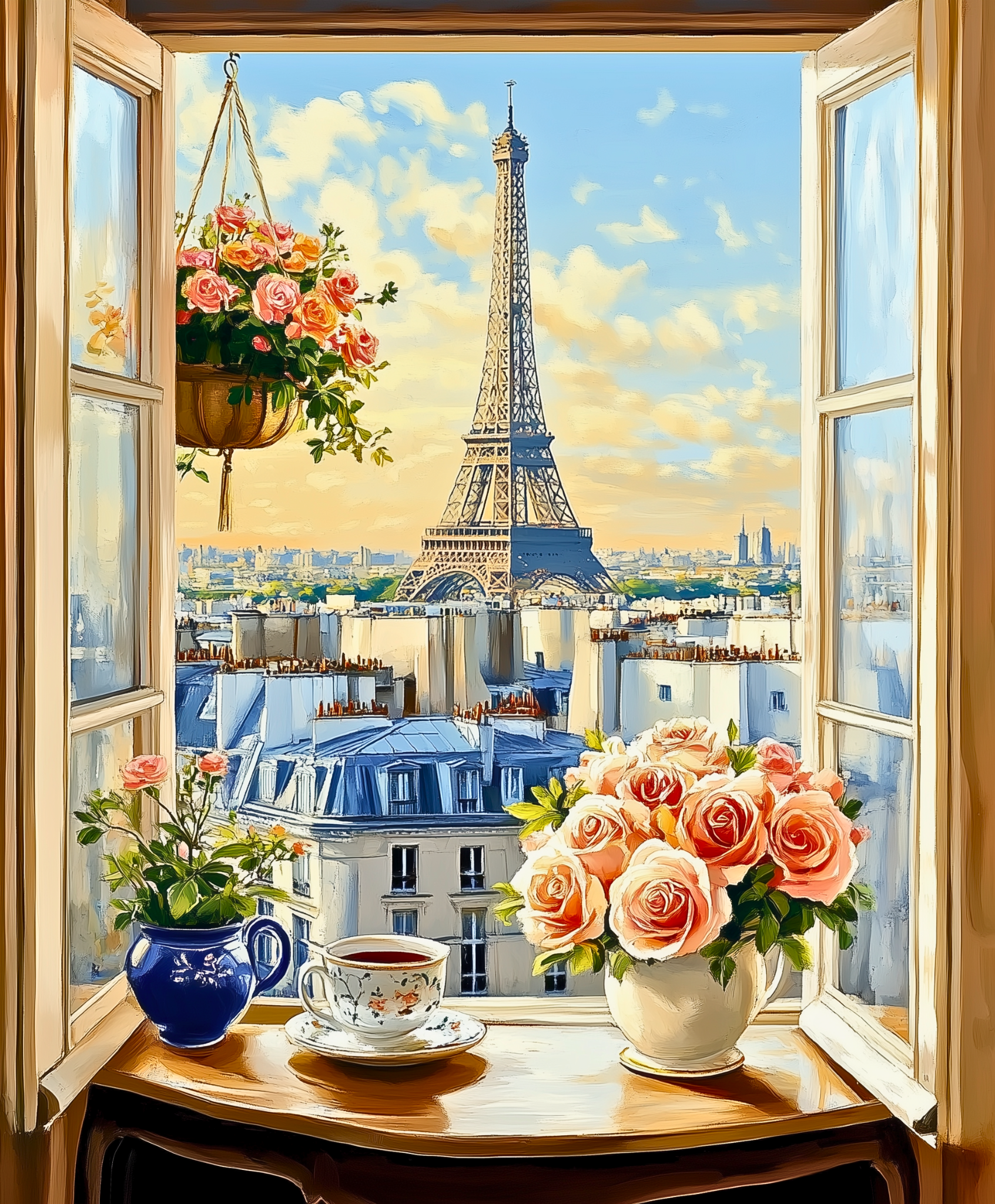 a beautiful number by painting of Eifel Tower by Craft by numbers.