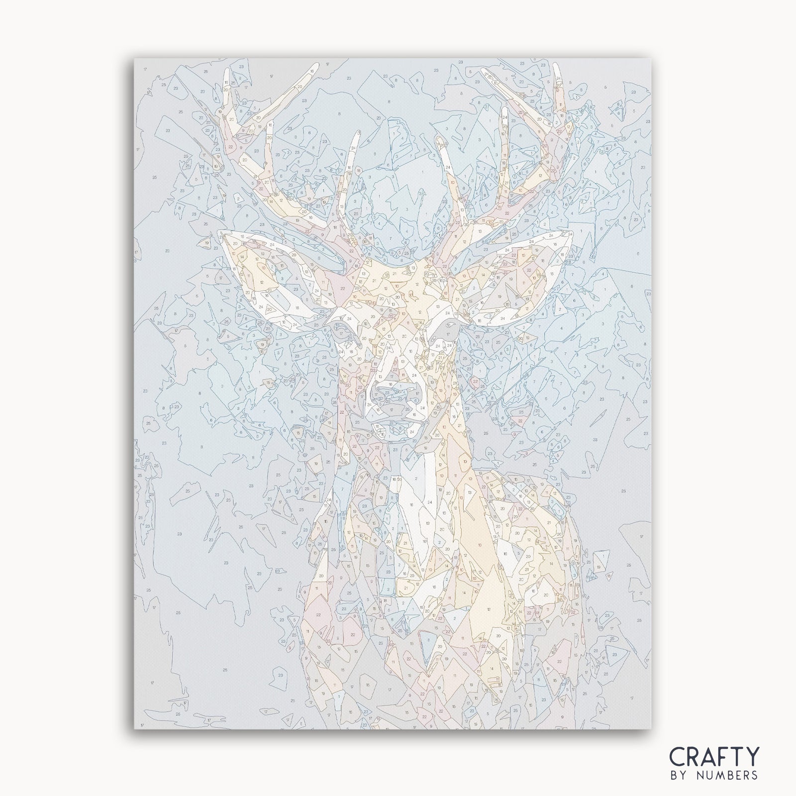 Detailed Prismatic Deer Dream paint by numbers design